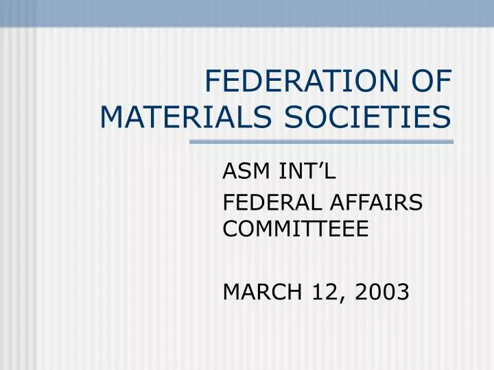 federation of materials societies