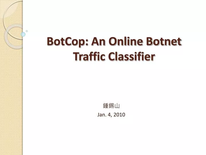 botcop an online botnet traffic classifier