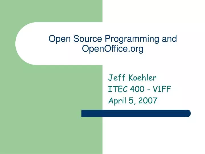 open source programming and openoffice org