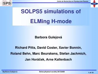 SOLPS5 simulations of ELMing H-mode