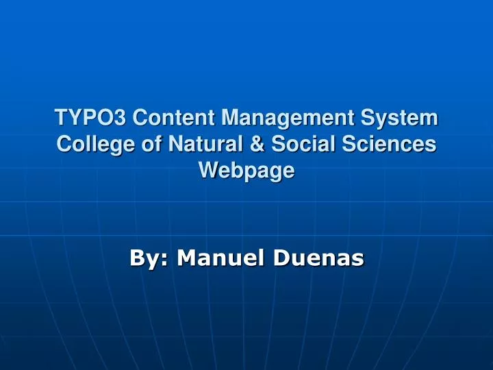 typo3 content management system college of natural social sciences webpage
