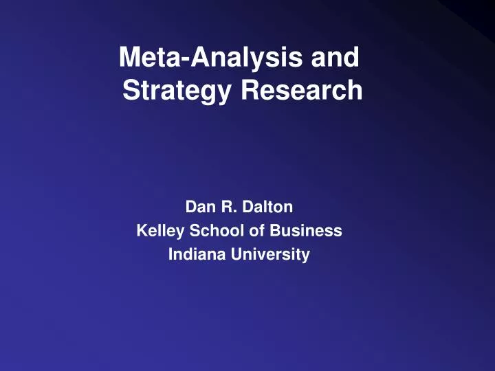 meta analysis and strategy research
