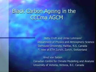 Black Carbon Ageing in the CCCma AGCM