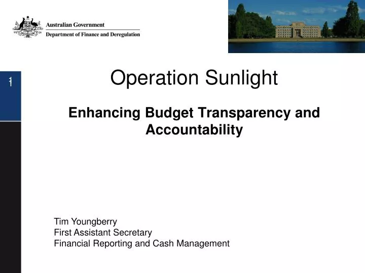 operation sunlight enhancing budget transparency and accountability
