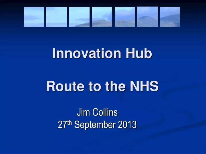 innovation hub route to the nhs