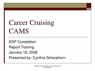 Career Cruising CAMS