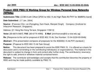 Project: IEEE P802.15 Working Group for Wireless Personal Area Networks (WPANs)