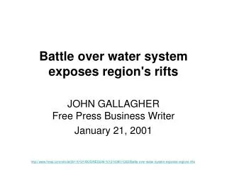 Battle over water system exposes region's rifts