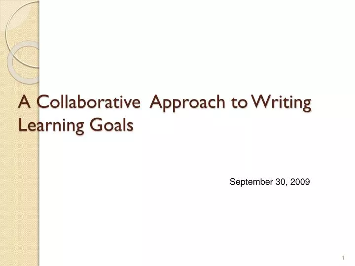 a collaborative approach to writing learning goals