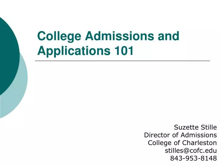 college admissions and applications 101