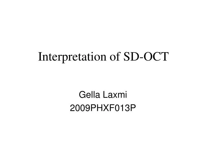 interpretation of sd oct