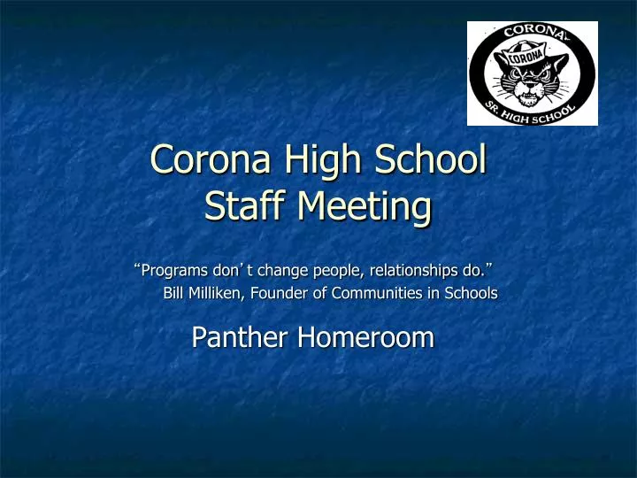 corona high school staff meeting