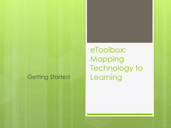 etoolbox mapping technology to learning