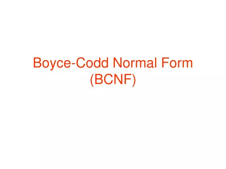 boyce codd normal form bcnf