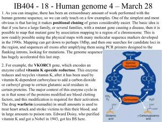IB404 - 18 - Human genome 4 – March 28