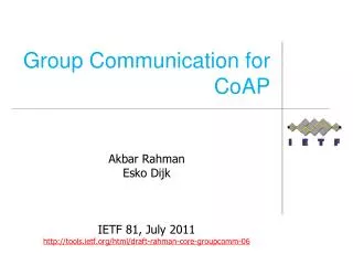 Group Communication for CoAP