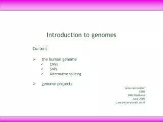 Introduction to genomes