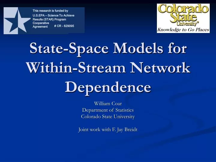 state space models for within stream network dependence