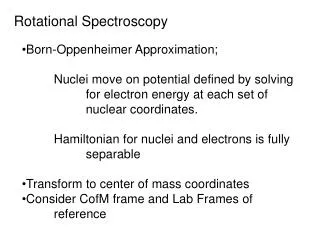 Rotational Spectroscopy