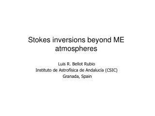 Inversions based on ME atmospheres