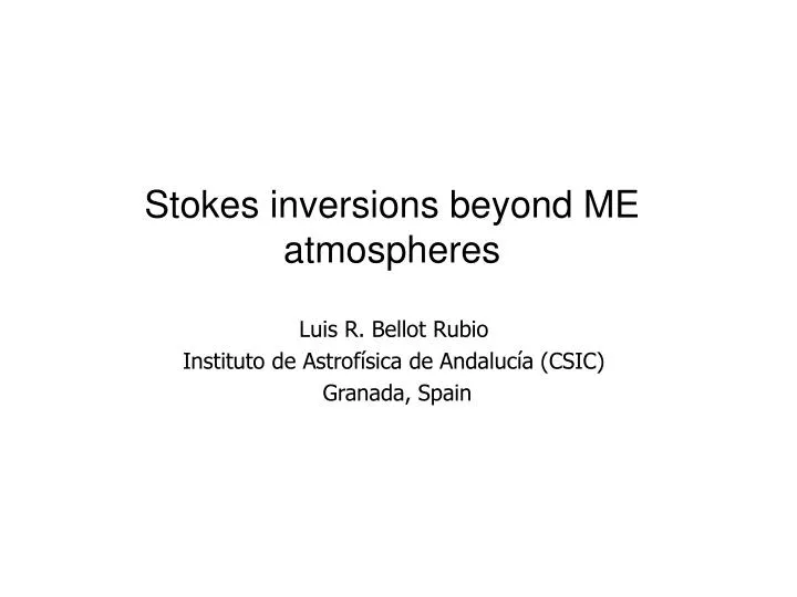 inversions based on me atmospheres