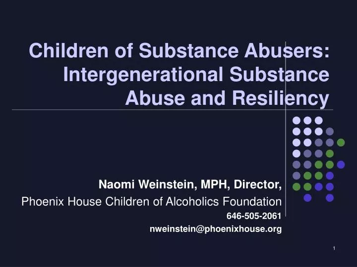children of substance abusers intergenerational substance abuse and resiliency