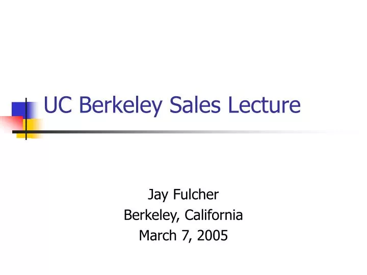 uc berkeley sales lecture