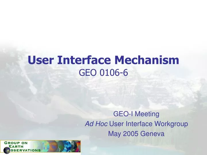 user interface mechanism geo 0106 6