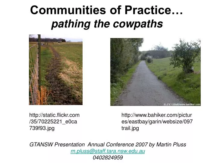 communities of practice pathing the cowpaths
