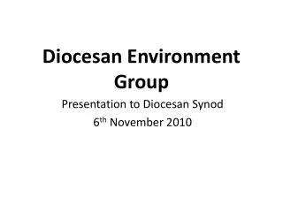 Diocesan Environment Group