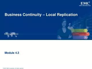 Business Continuity – Local Replication