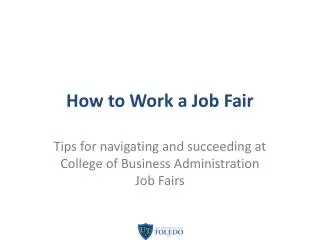How to Work a Job Fair