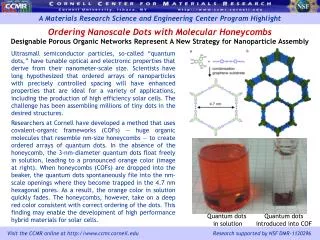 Ordering Nanoscale Dots with Molecular Honeycombs