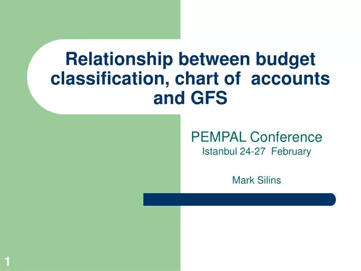 relationship between budget classification chart of accounts and gfs