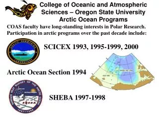 College of Oceanic and Atmospheric Sciences – Oregon State University Arctic Ocean Programs