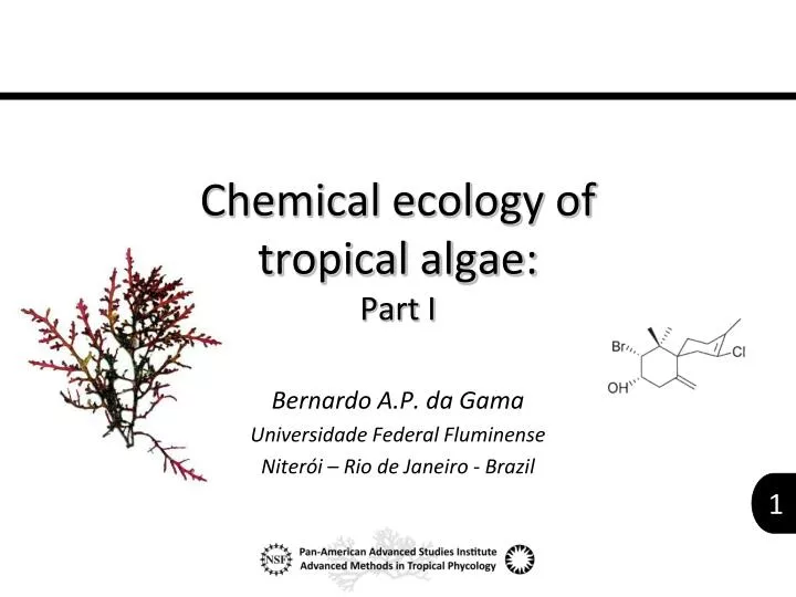 chemical ecology of tropical algae part i