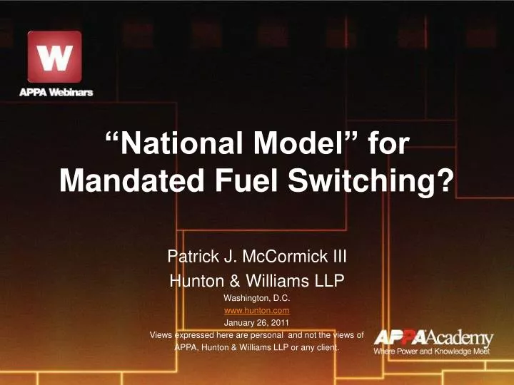 national model for mandated fuel switching