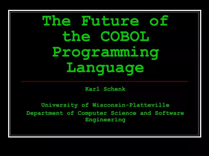 the future of the cobol programming language