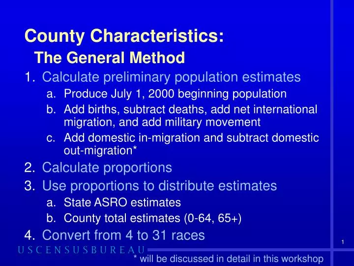 county characteristics the general method