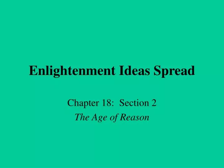 enlightenment ideas spread