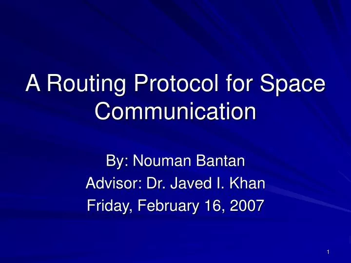 a routing protocol for space communication