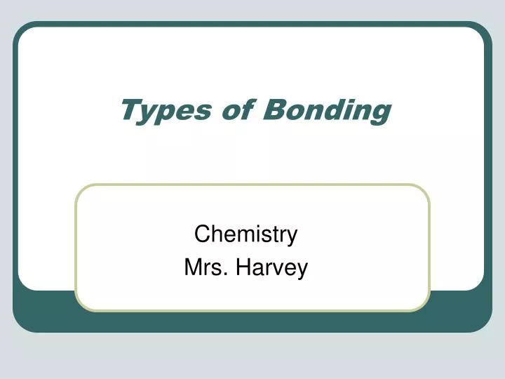 types of bonding