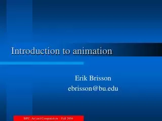 Introduction to animation