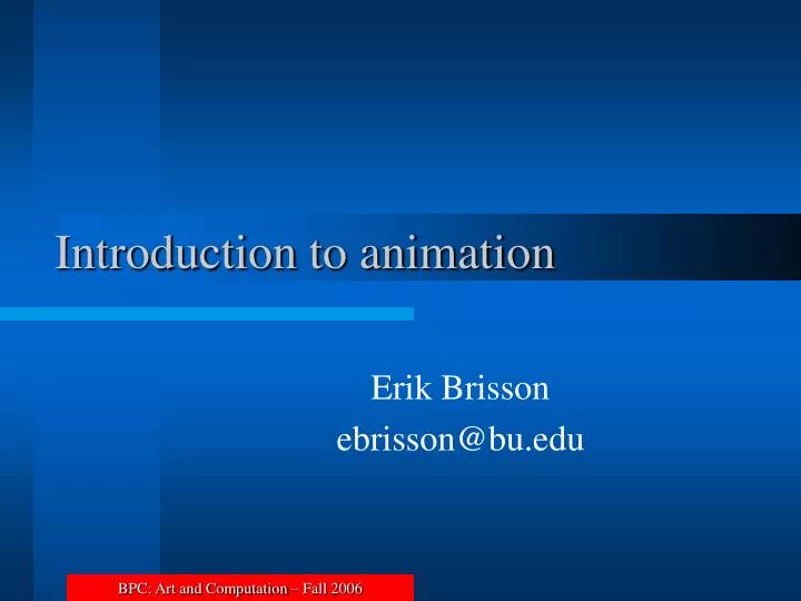 introduction to animation