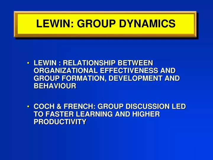 lewin group dynamics