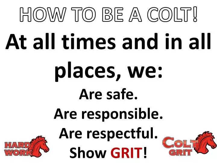 at all times and in all places we are safe are responsible are respectful show grit