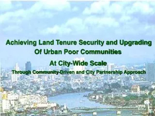 Thailand’s new National Housing Action Achieving Land Tenure Security and Upgrading