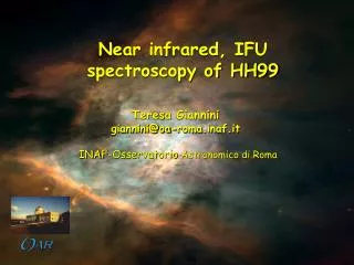 Near infrared, IFU spectroscopy of HH99