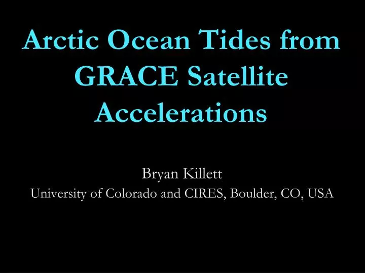 arctic ocean tides from grace satellite accelerations