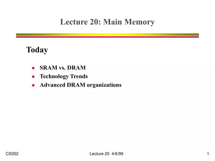 lecture 20 main memory